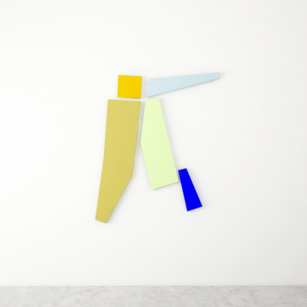 Jonathan Gonzalez, THREE OUT OF FIVE, 2026, acrylic enamel on maple wood, five panels, 48 x 41 x 2 ¼ in.