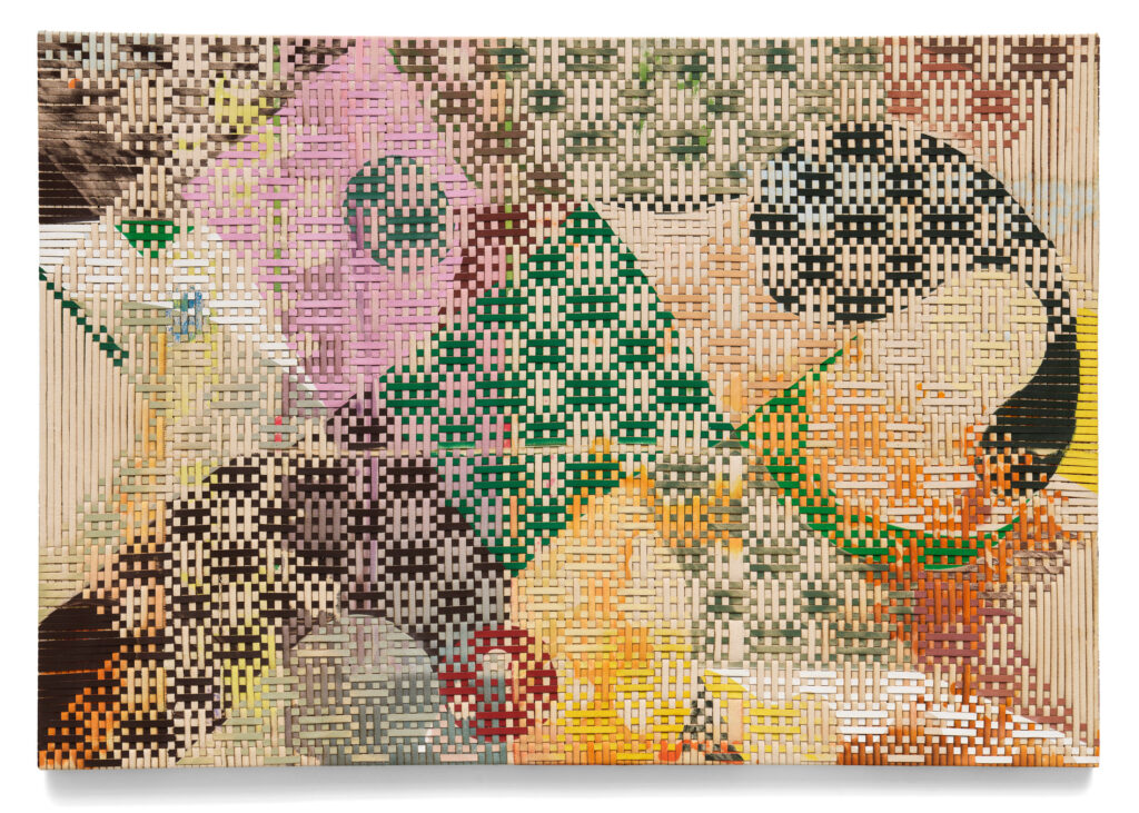 Miguel Arzabe, Sin Título, 2025, woven acrylic on canvas, 50 x 72 in.